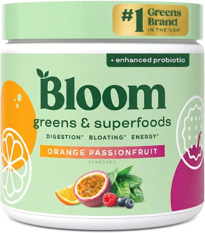Bloom Nutrition Superfood GreensPowder, 30 Servings | DigestiveEnzymes with Probiotics and Prebiotics,Gut Health, Bloating Relief for Women,Chlorella, Green Juice Mix